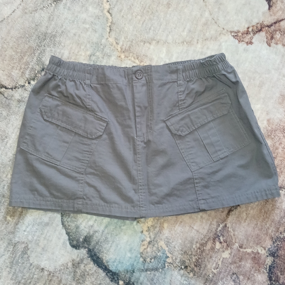 Gray Cargo Skirt